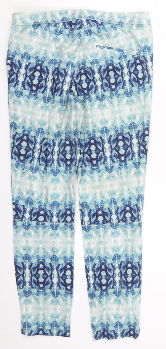 H&M Womens Blue Geometric Denim Jegging Jeans Size 10 L26 in
