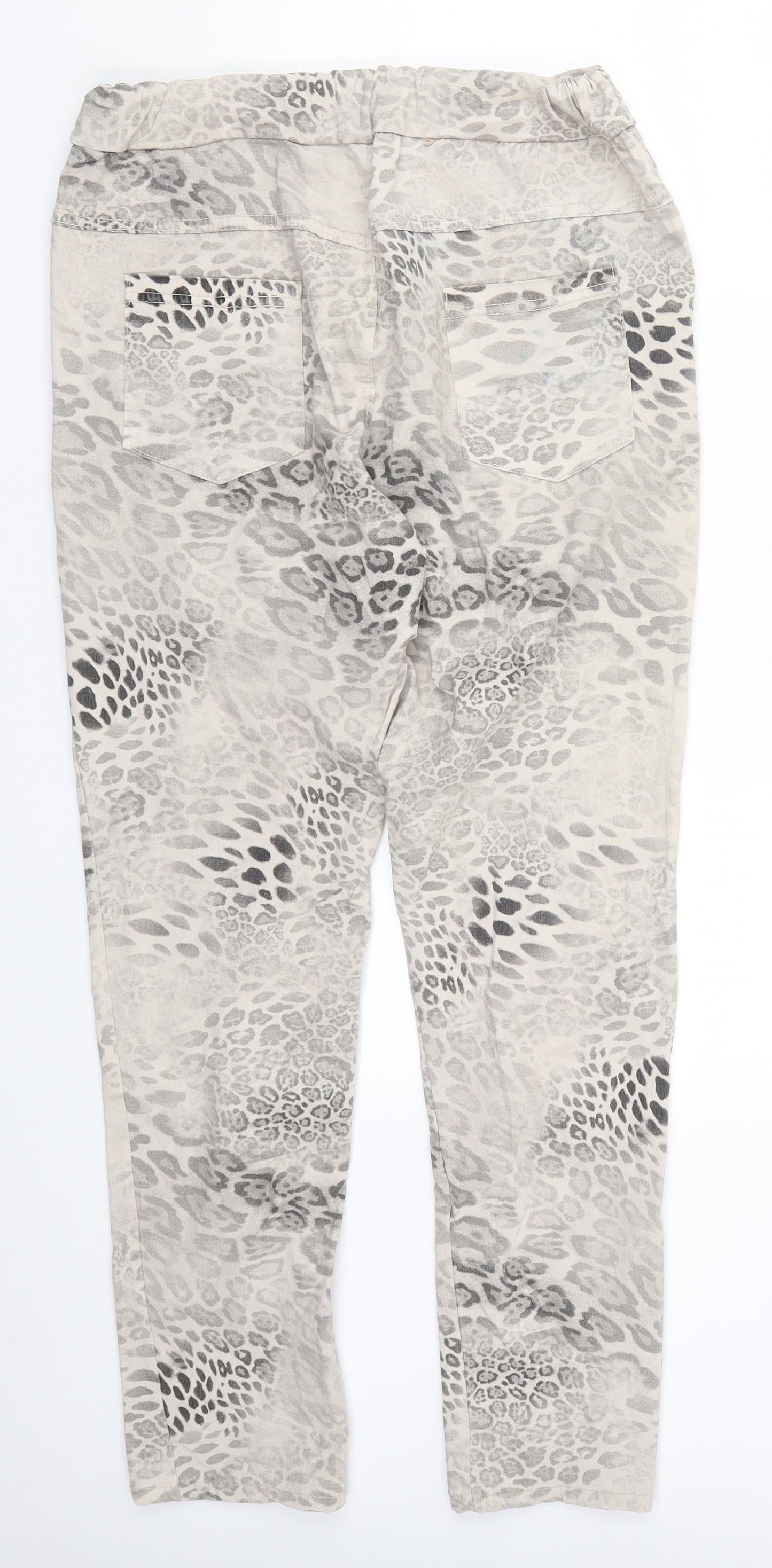 Preworn Womens Beige Animal Print  Trousers  Size 32 in L28.5 in