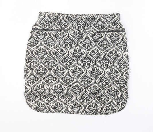 NEXT Womens Black Geometric  Straight & Pencil Skirt Size 10