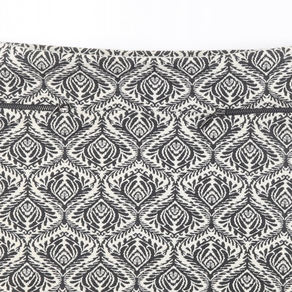 NEXT Womens Black Geometric  Straight & Pencil Skirt Size 10