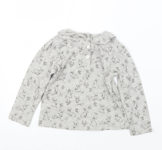 TU Girls Grey Geometric  Basic T-Shirt Size 9-12 Months