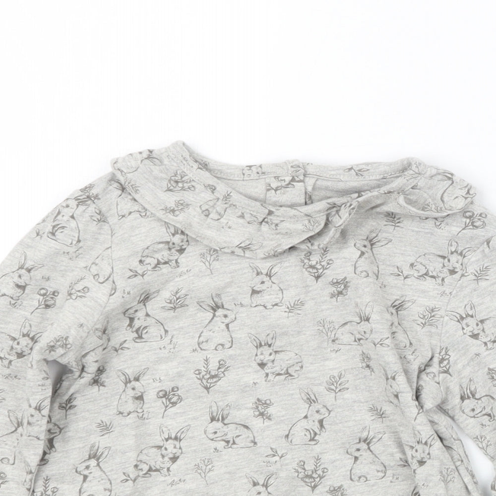 TU Girls Grey Geometric  Basic T-Shirt Size 9-12 Months