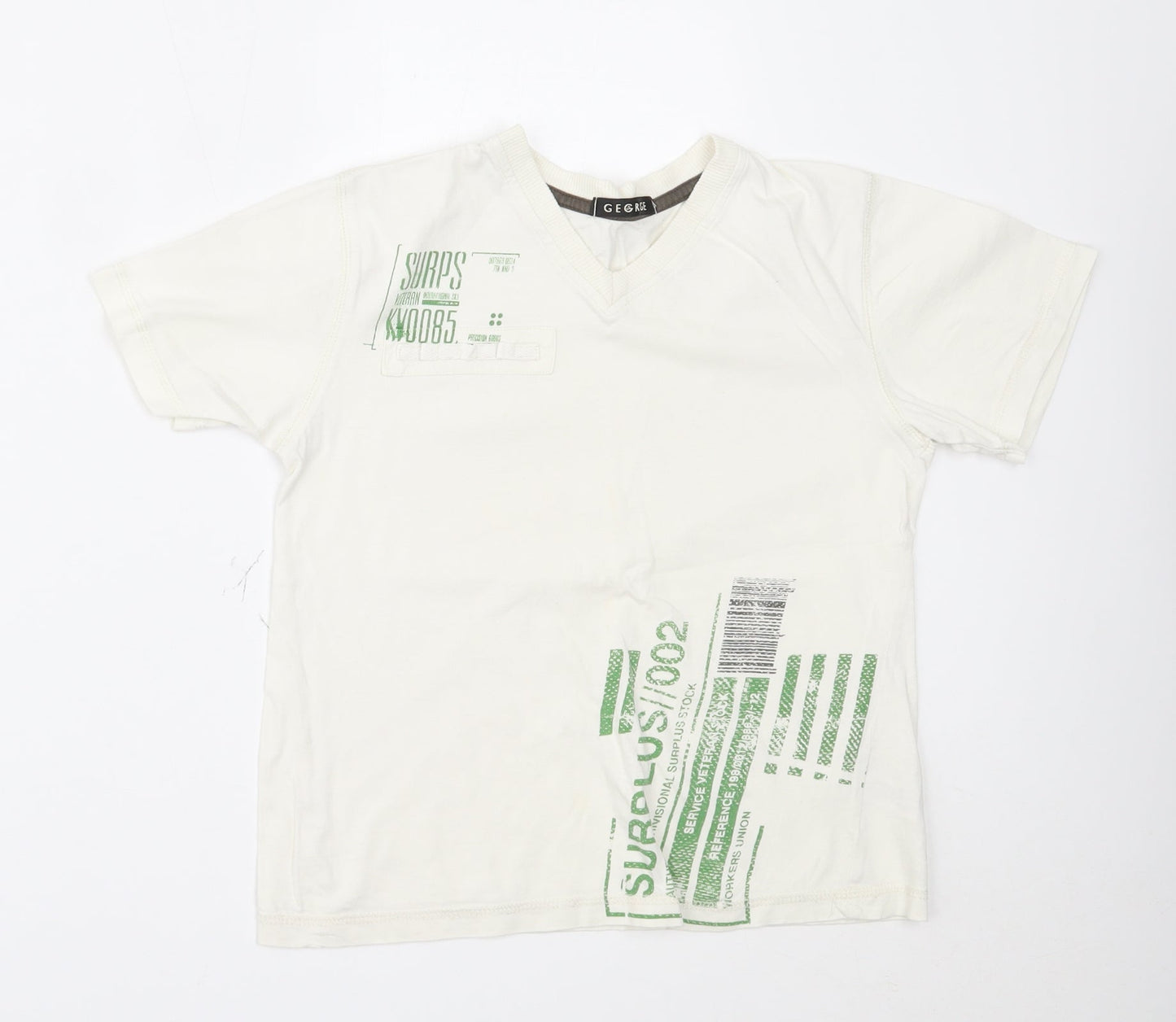 George Boys White   Basic T-Shirt Size 8-9 Years