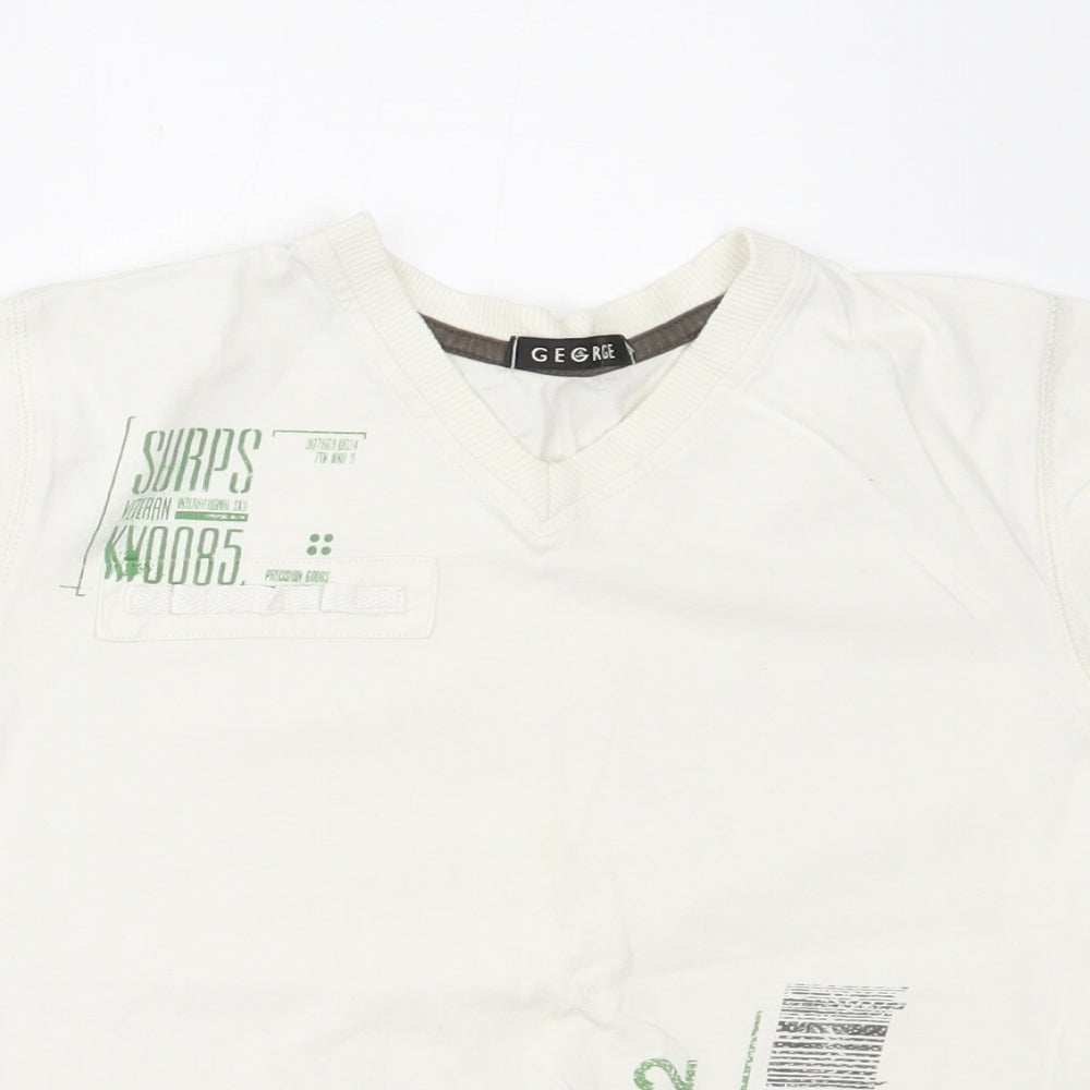 George Boys White   Basic T-Shirt Size 8-9 Years