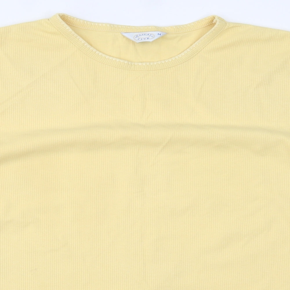 Casual Club Womens Yellow   Basic T-Shirt Size M