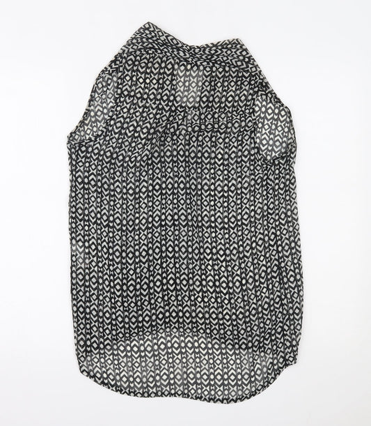 NEXT Womens Black Geometric  Basic Tank Size 6