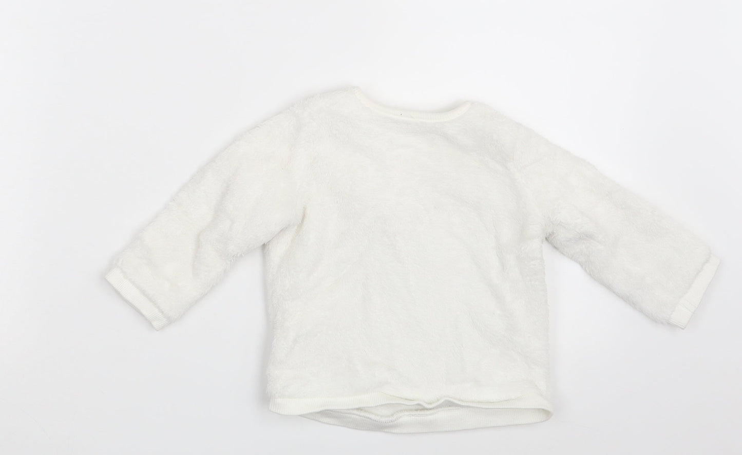George Girls White   Pullover Jumper Size 6-9 Months