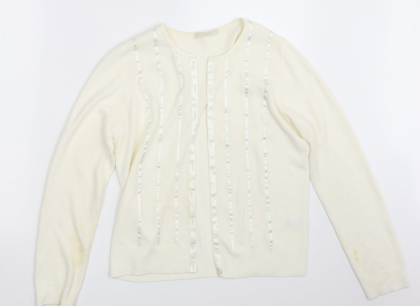 M&S Womens Ivory  Knit Cardigan Jumper Size 12