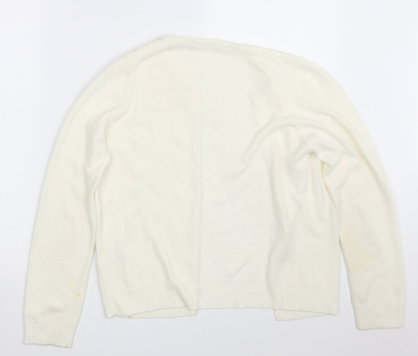M&S Womens Ivory  Knit Cardigan Jumper Size 12
