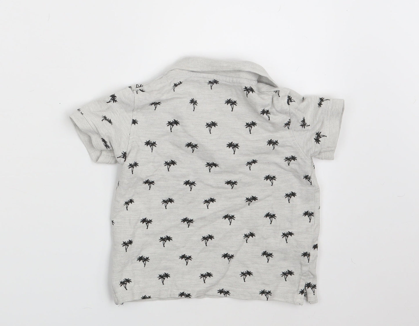 Primark Boys Grey Floral  Basic Polo Size 12-18 Months