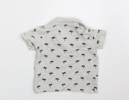 Primark Boys Grey Floral  Basic Polo Size 12-18 Months