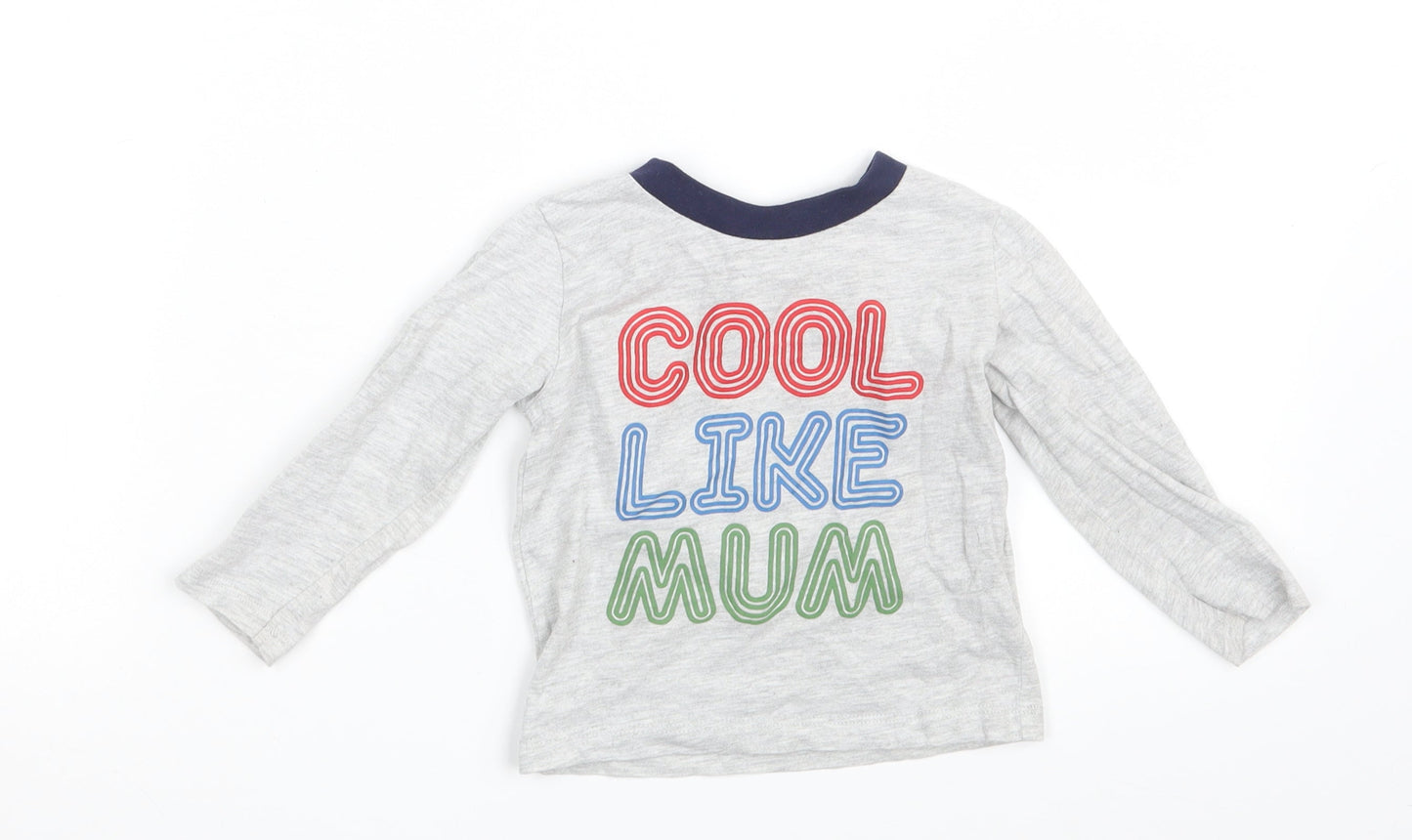 Primark Baby Grey   Basic T-Shirt Size 9-12 Months  - Cool Like Mum