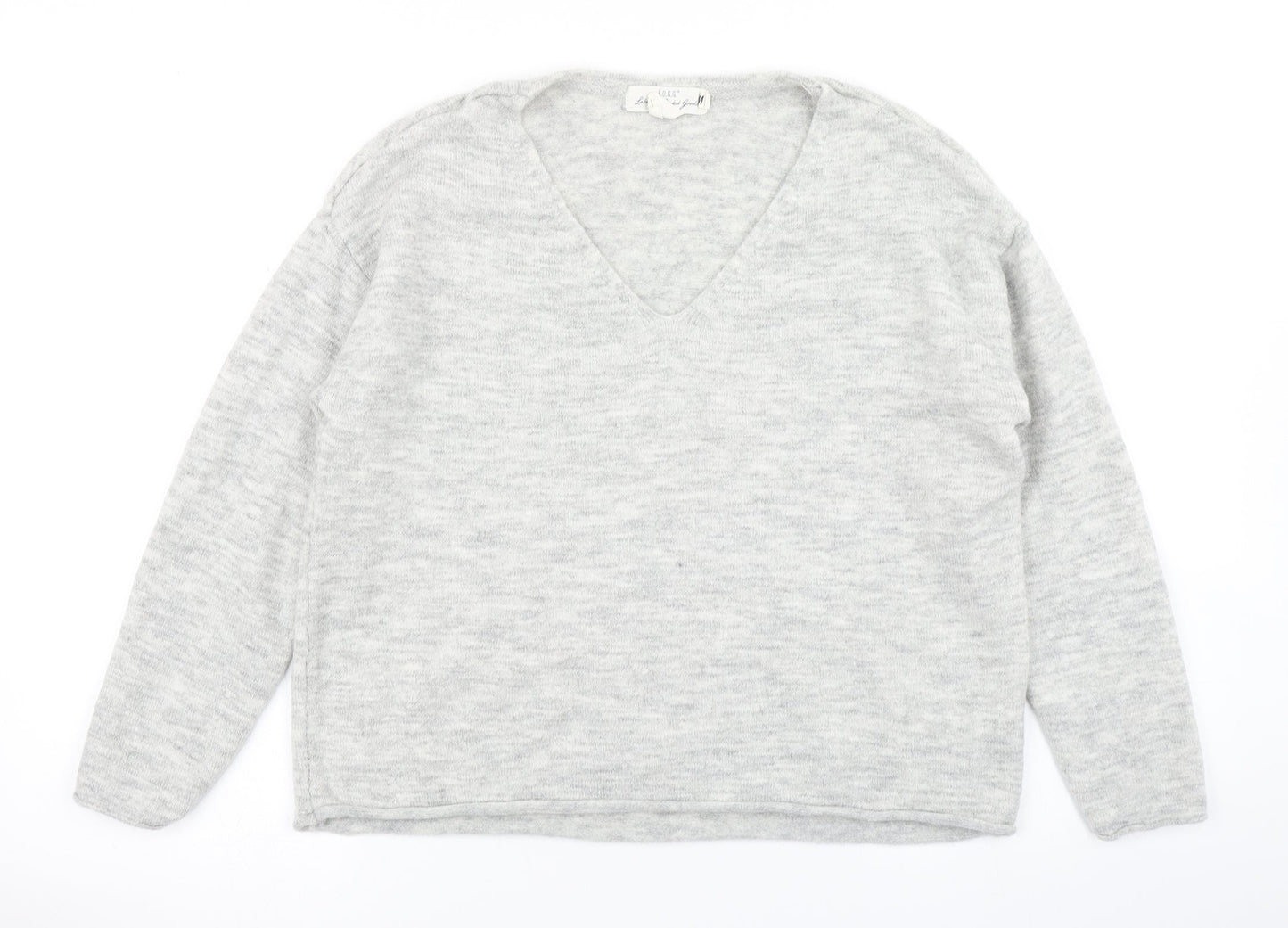 H&M Womens Grey  Knit Pullover Jumper Size M