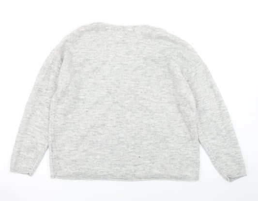 H&M Womens Grey  Knit Pullover Jumper Size M