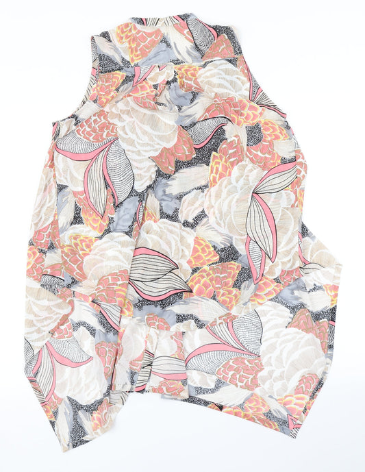Tenki Womens Beige Floral  Basic Blouse Size S