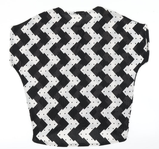 Sangbeini Womens Black Striped  Basic T-Shirt Size XL