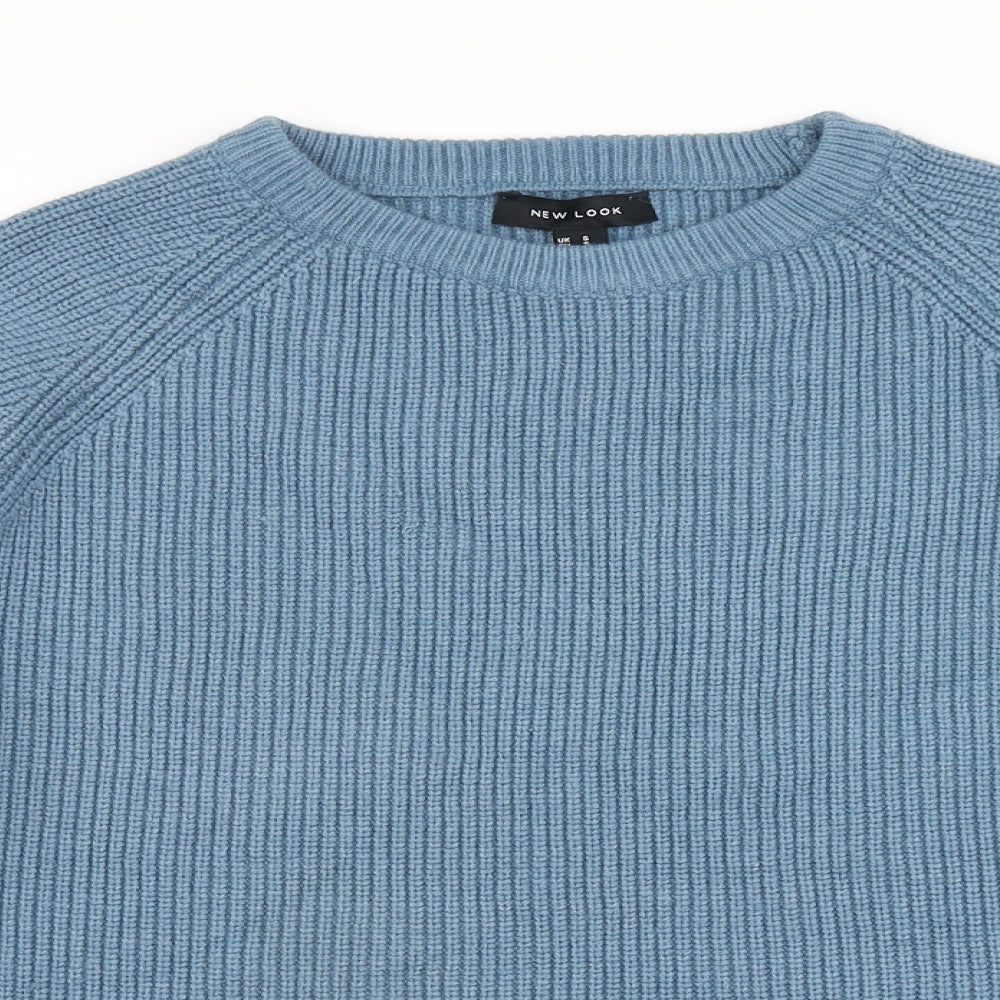 New Look Womens Blue  Knit Pullover Jumper Size S  - Flare sleeve