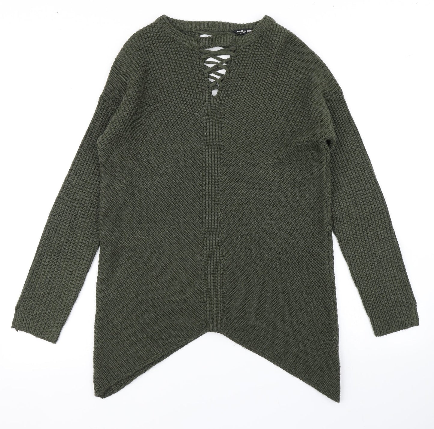 Select Womens Green  Knit Pullover Jumper Size 10