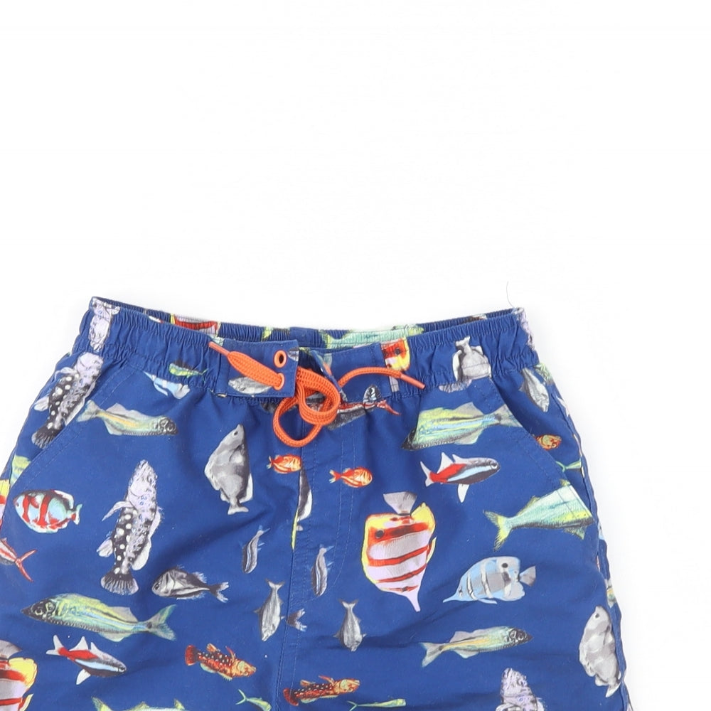 Monsoon Boys Blue Animal Print  Bermuda Shorts Size 7 Years