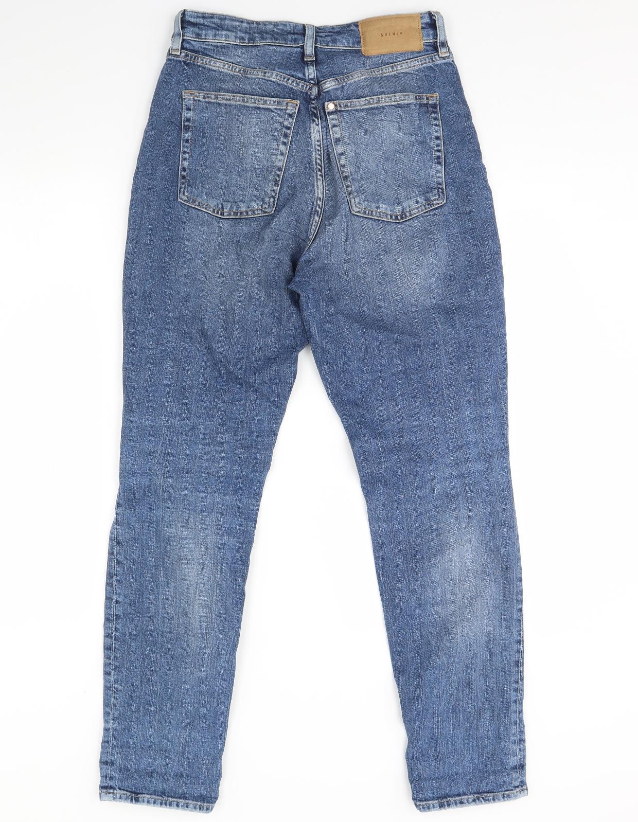 H&M Womens Blue  Denim Straight Jeans Size 8 L31 in