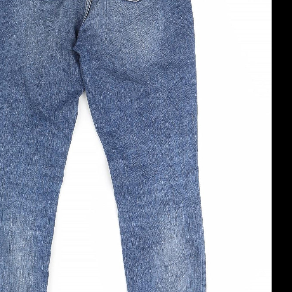 H&M Womens Blue  Denim Straight Jeans Size 8 L31 in