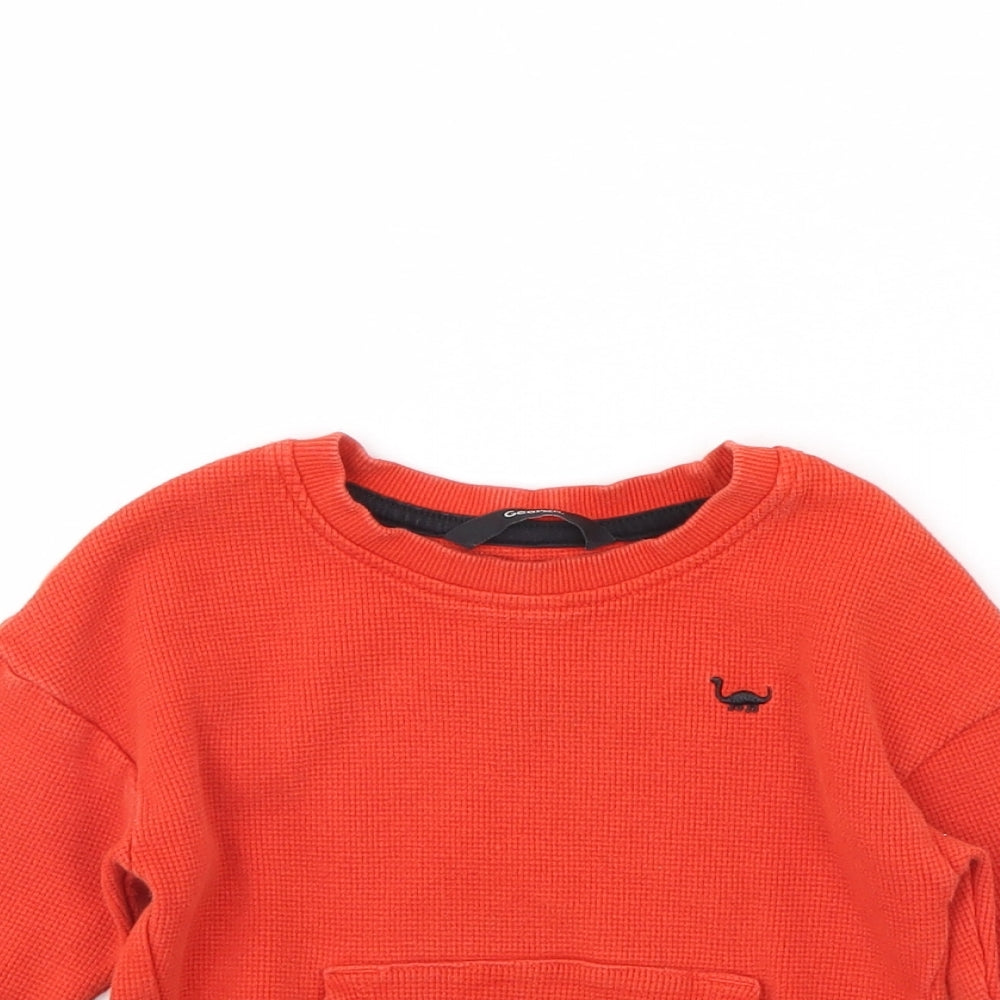 George Boys Orange   Pullover Jumper Size 2 Years