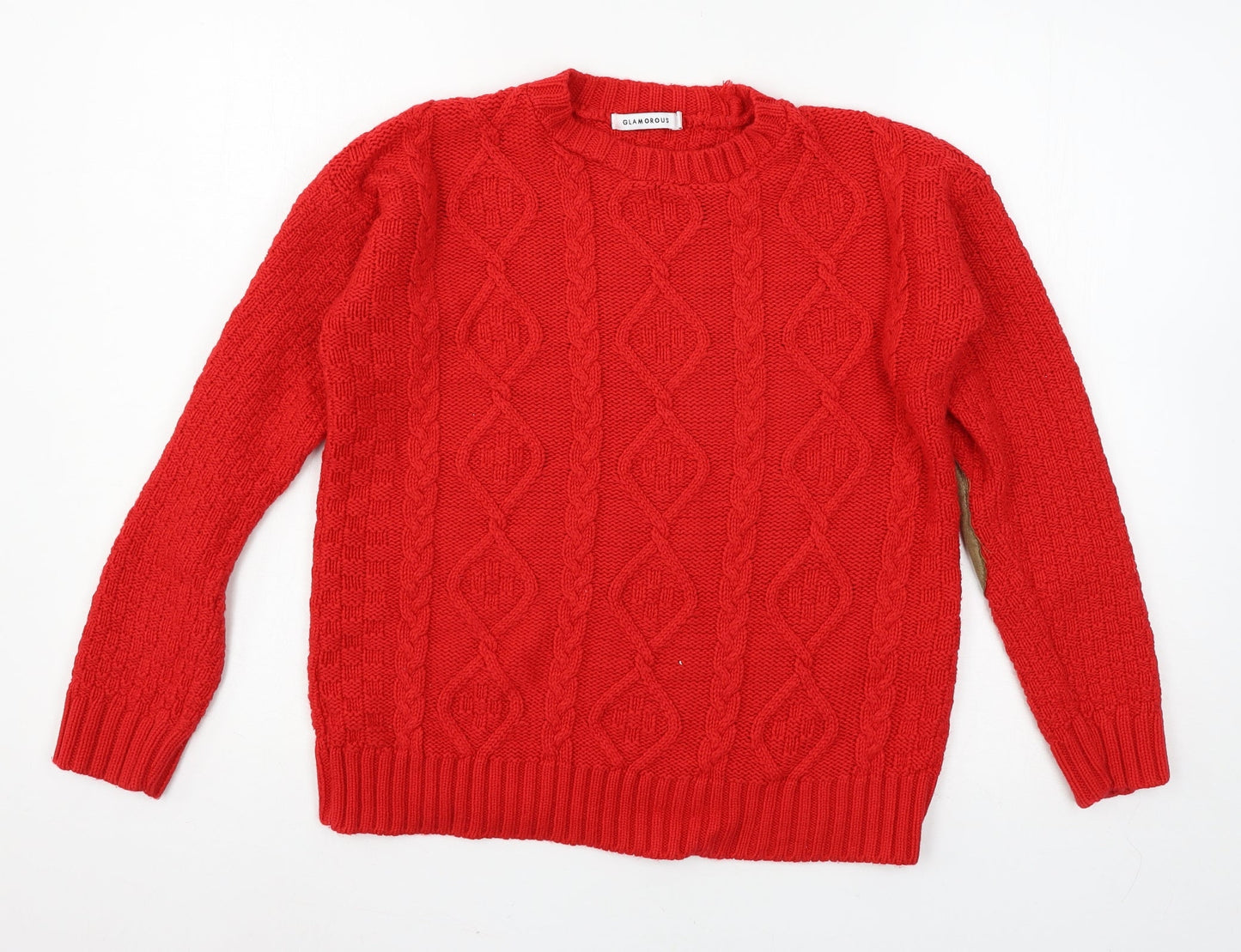 Glamourous Womens Red  Knit Pullover Jumper Size 8