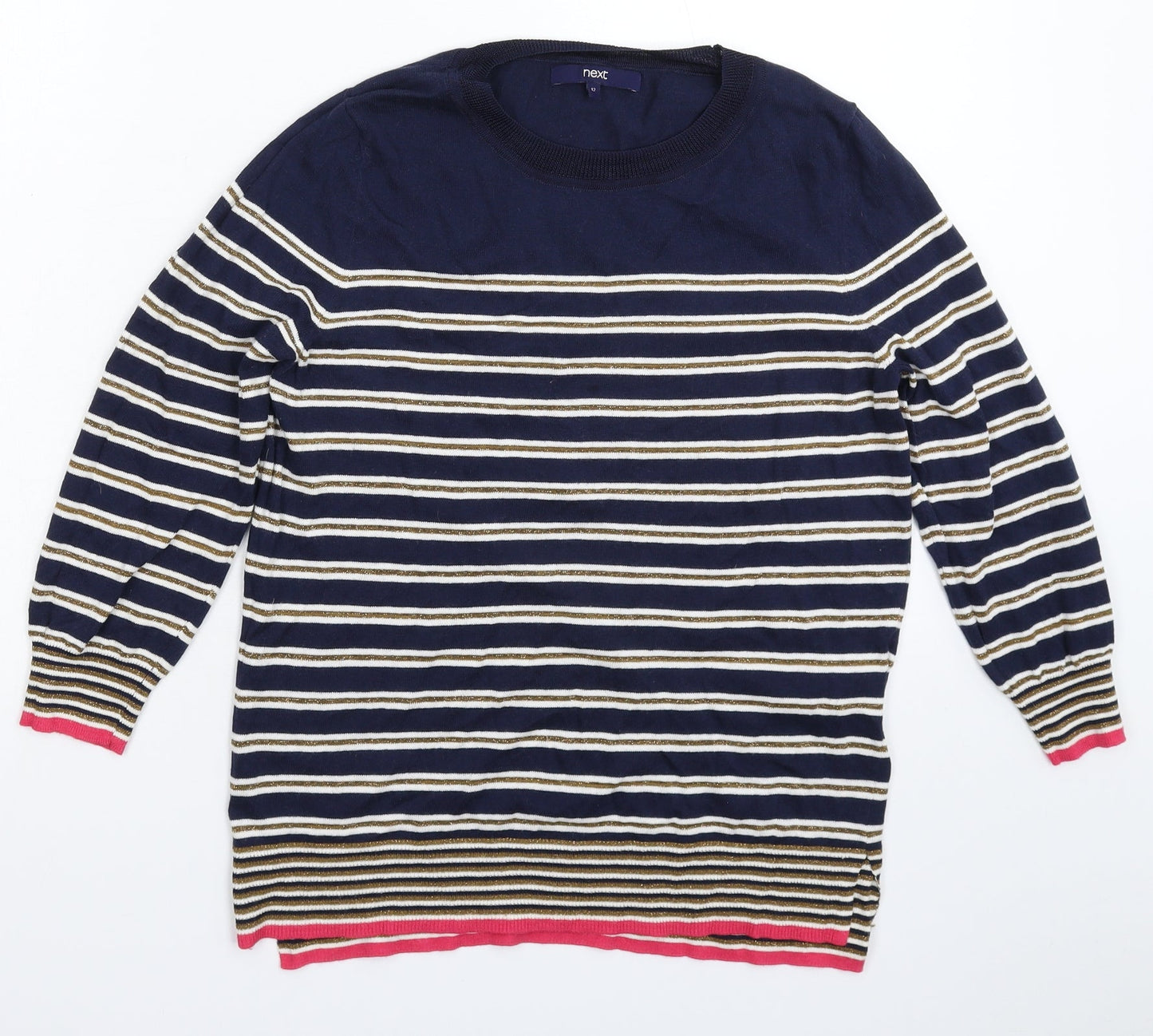 NEXT Womens Multicoloured Striped Knit Pullover Jumper Size 12