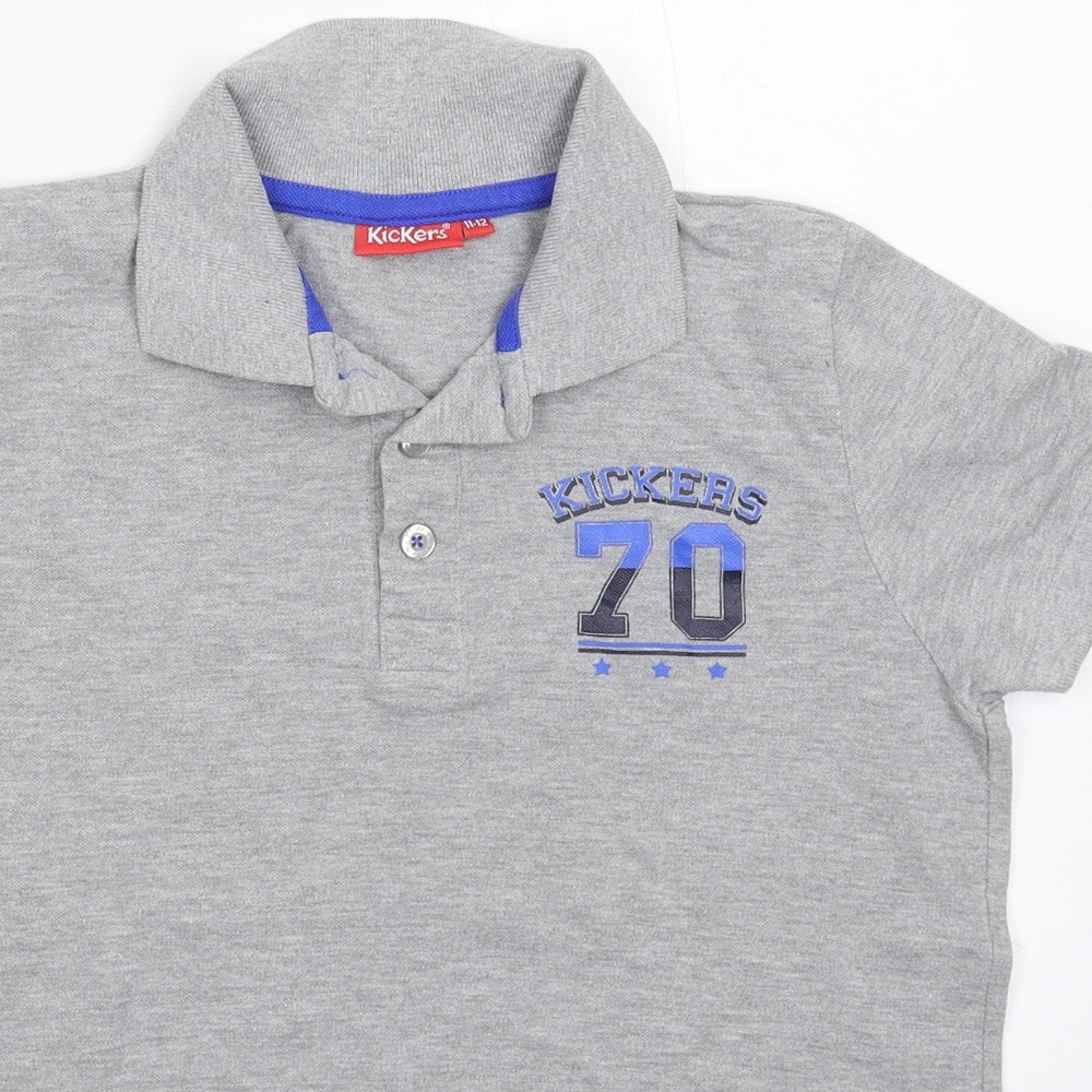 Kickers Boys Grey   Basic Polo Size 11-12 Years