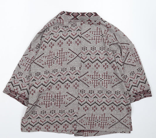 NEXT Womens Multicoloured Geometric Knit Cardigan Jumper Size 12