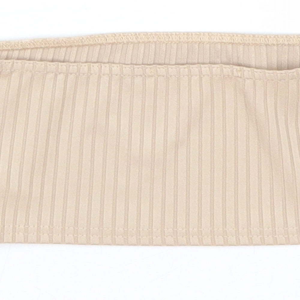 Missguided Womens Beige   Cropped T-Shirt Size 8