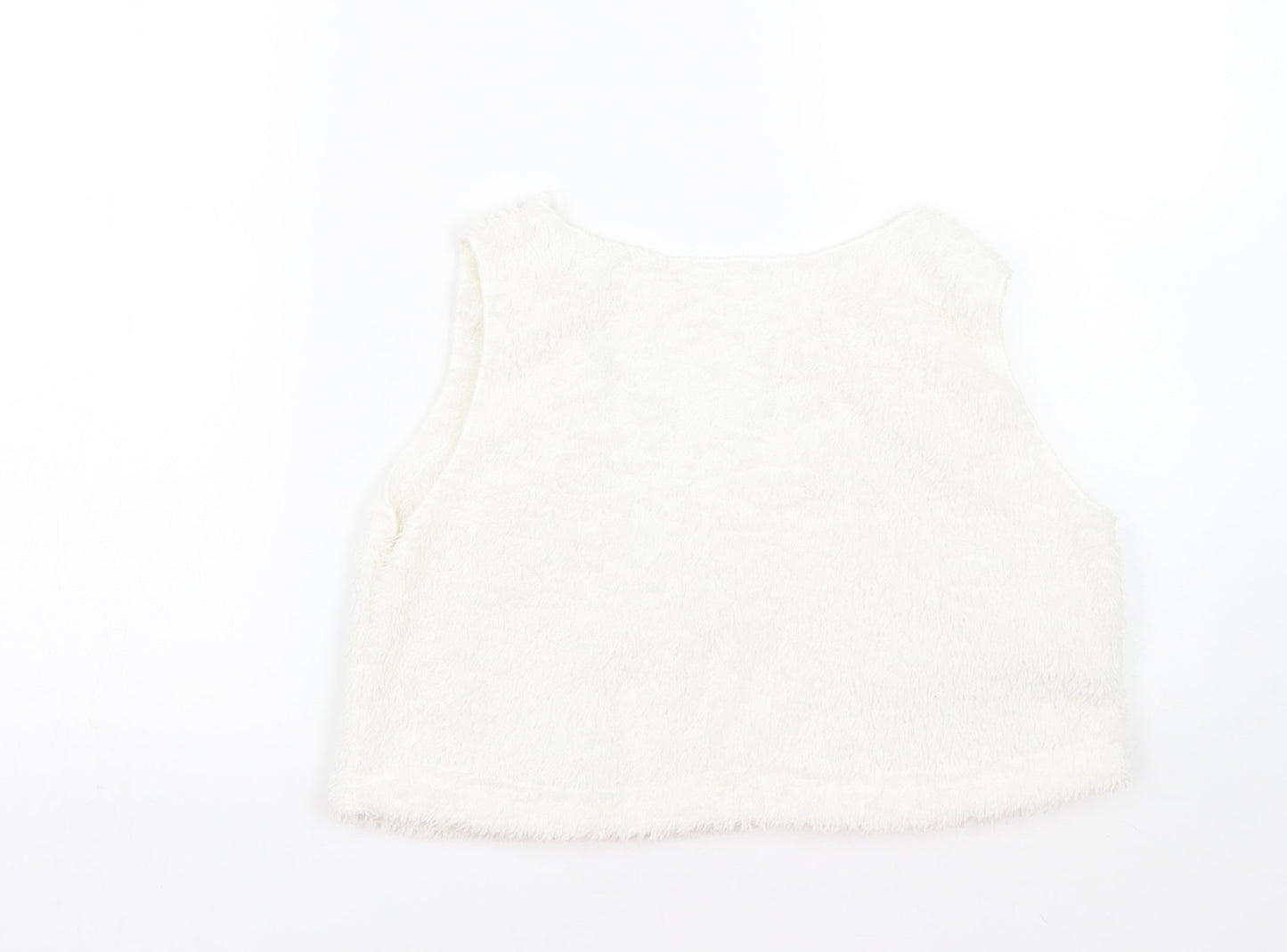 Preworn Womens White  Fleece Basic Tank Size M