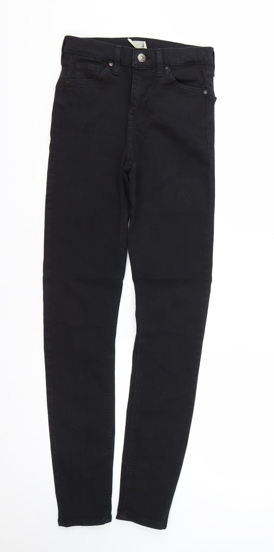 Topshop Womens Black  Denim Skinny Jeans Size 26 L28 in