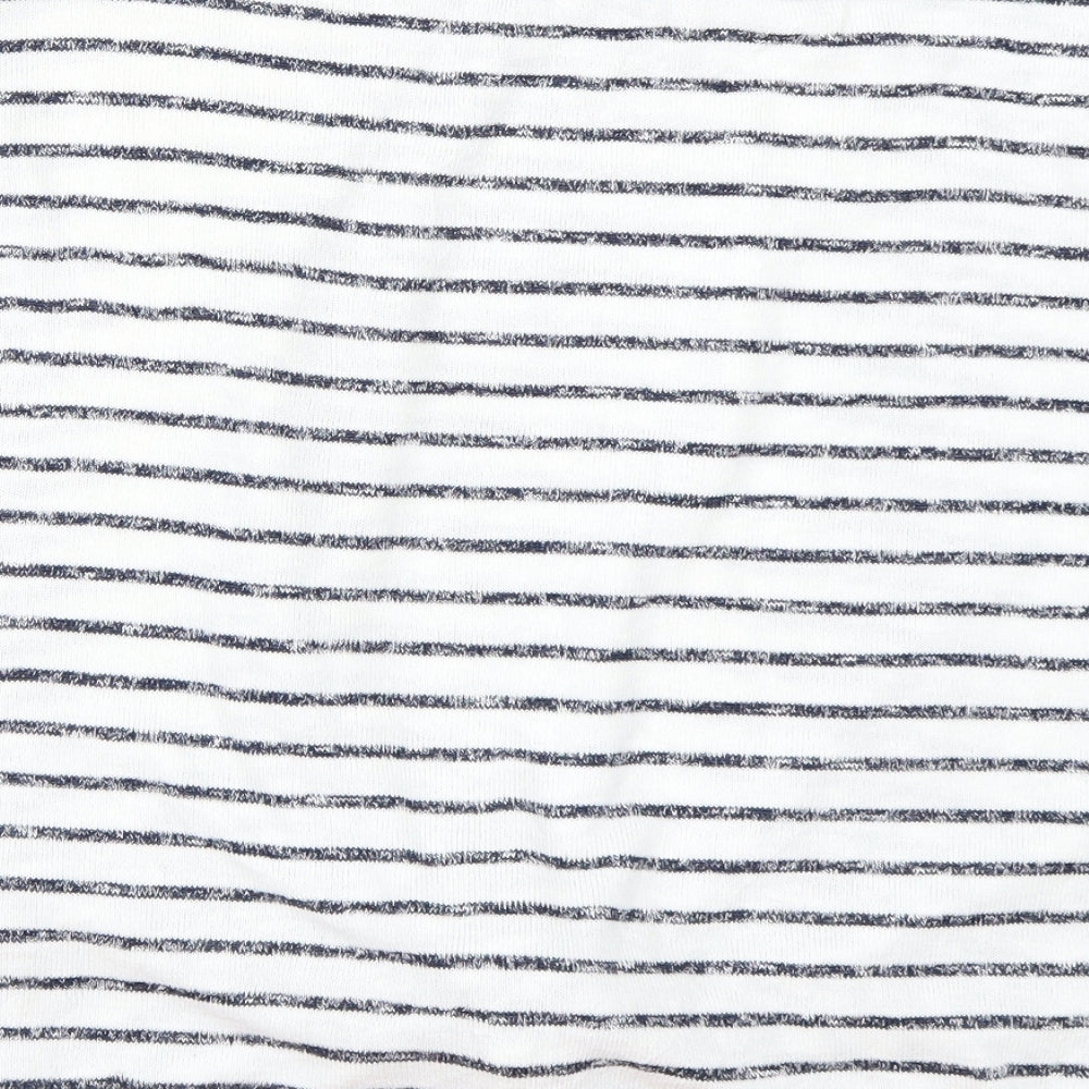 New Look Womens White Striped  Pullover Jumper Size S