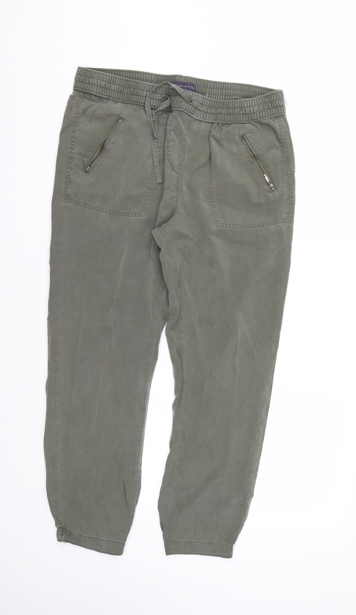 M&S Womens Green   Capri Trousers Size 34 L26 in