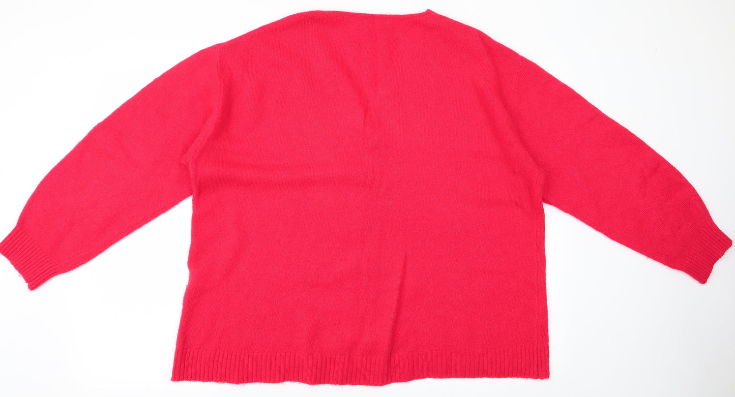 H&M Womens Red   Pullover Jumper Size L