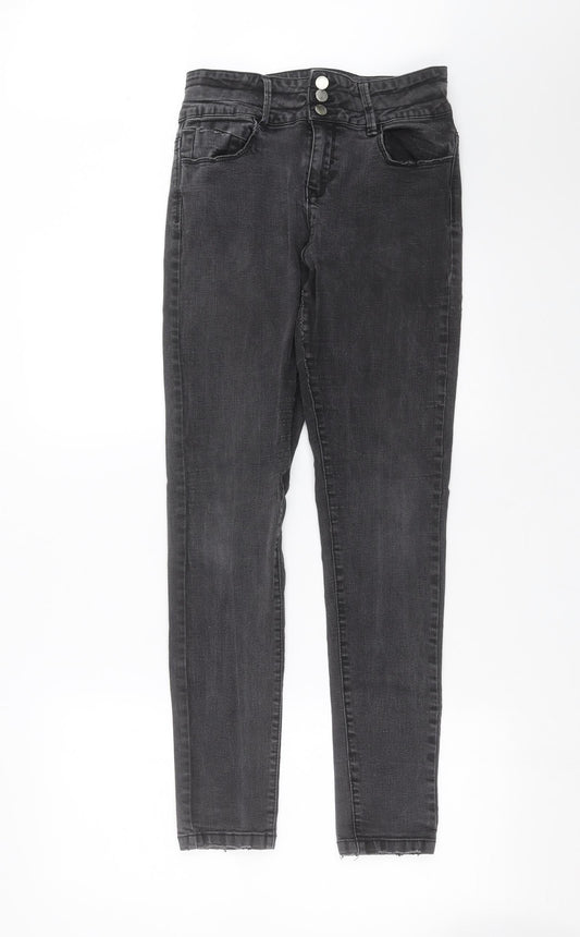 Primark Womens Grey  Denim Skinny Jeans Size 12 L29 in