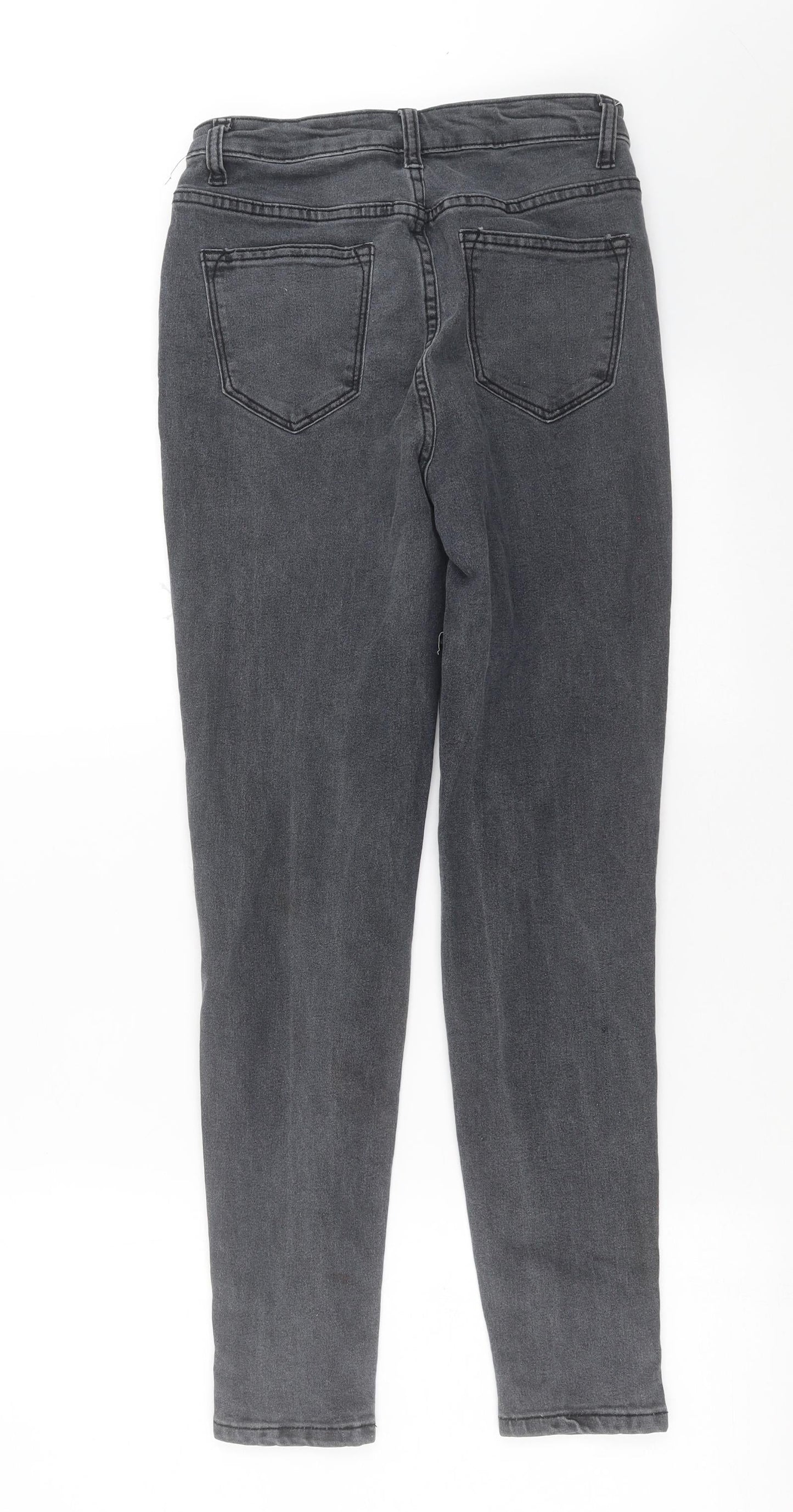 PRETTYLITTLETHING Womens Grey  Denim Skinny Jeans Size 8 L27 in