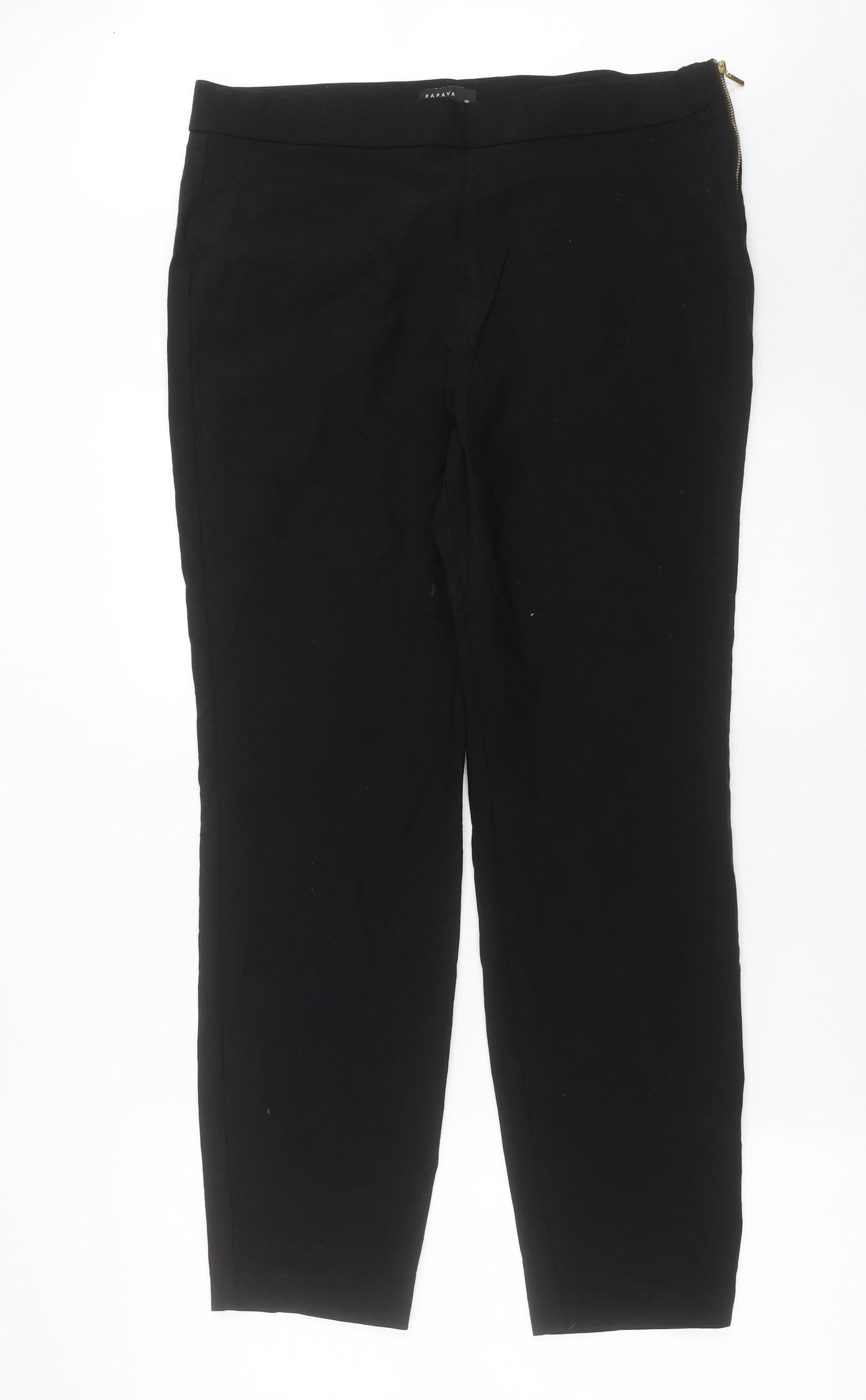 Papaya Womens Black   Trousers  Size 6 L28 in
