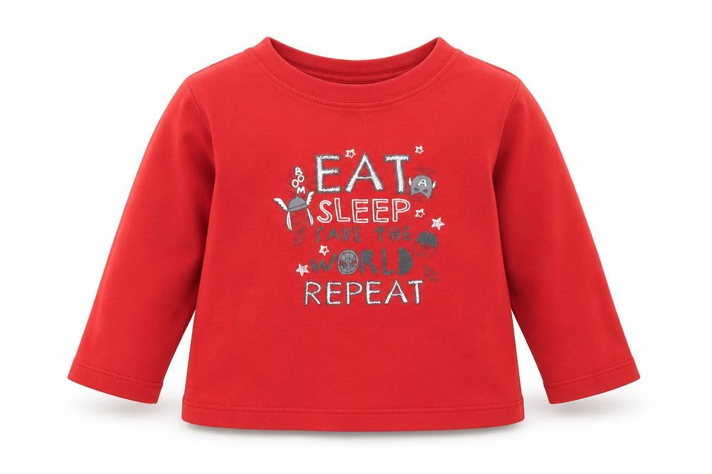 George Boys Red   Basic T-Shirt Size 6-9 Months  - Marvel