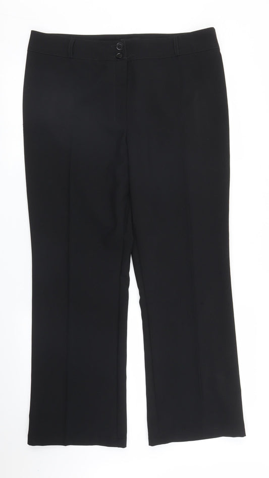 Papaya Womens Black   Trousers  Size 16 L27 in