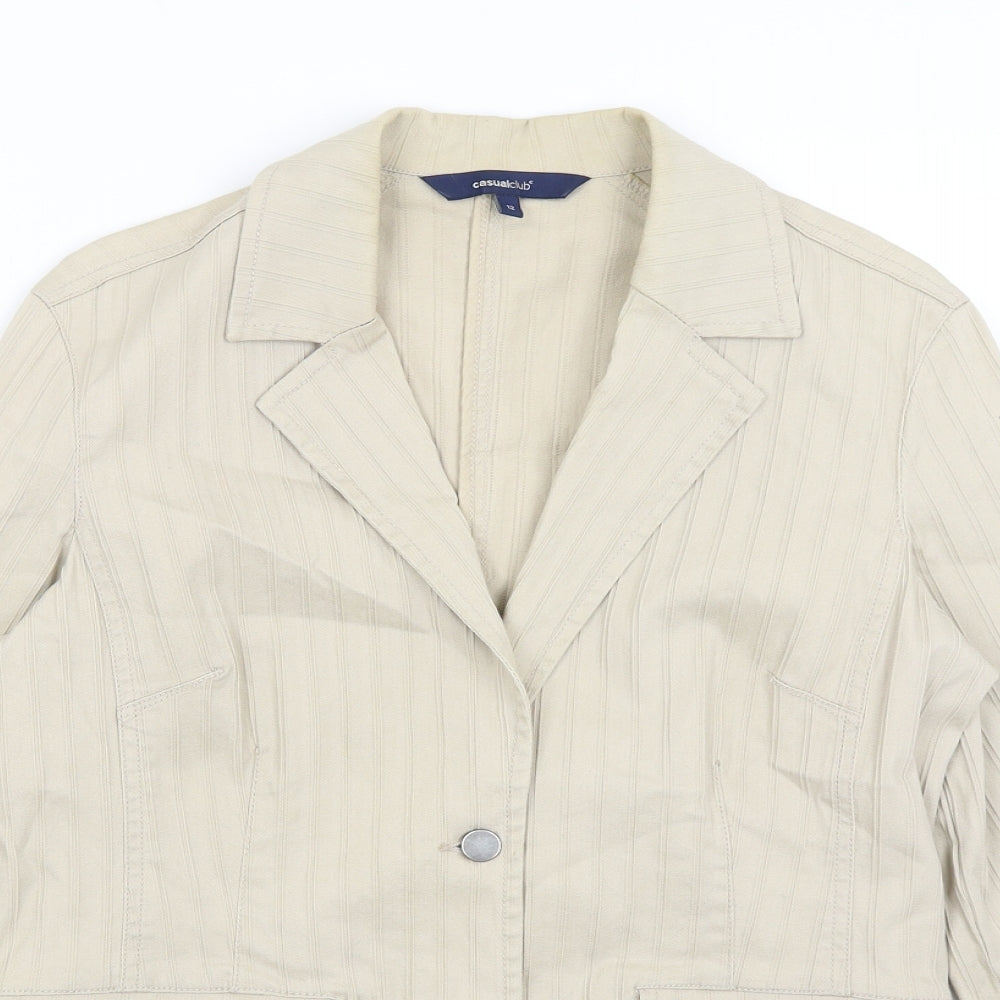 Casual Club Womens Beige   Jacket Blazer Size 12