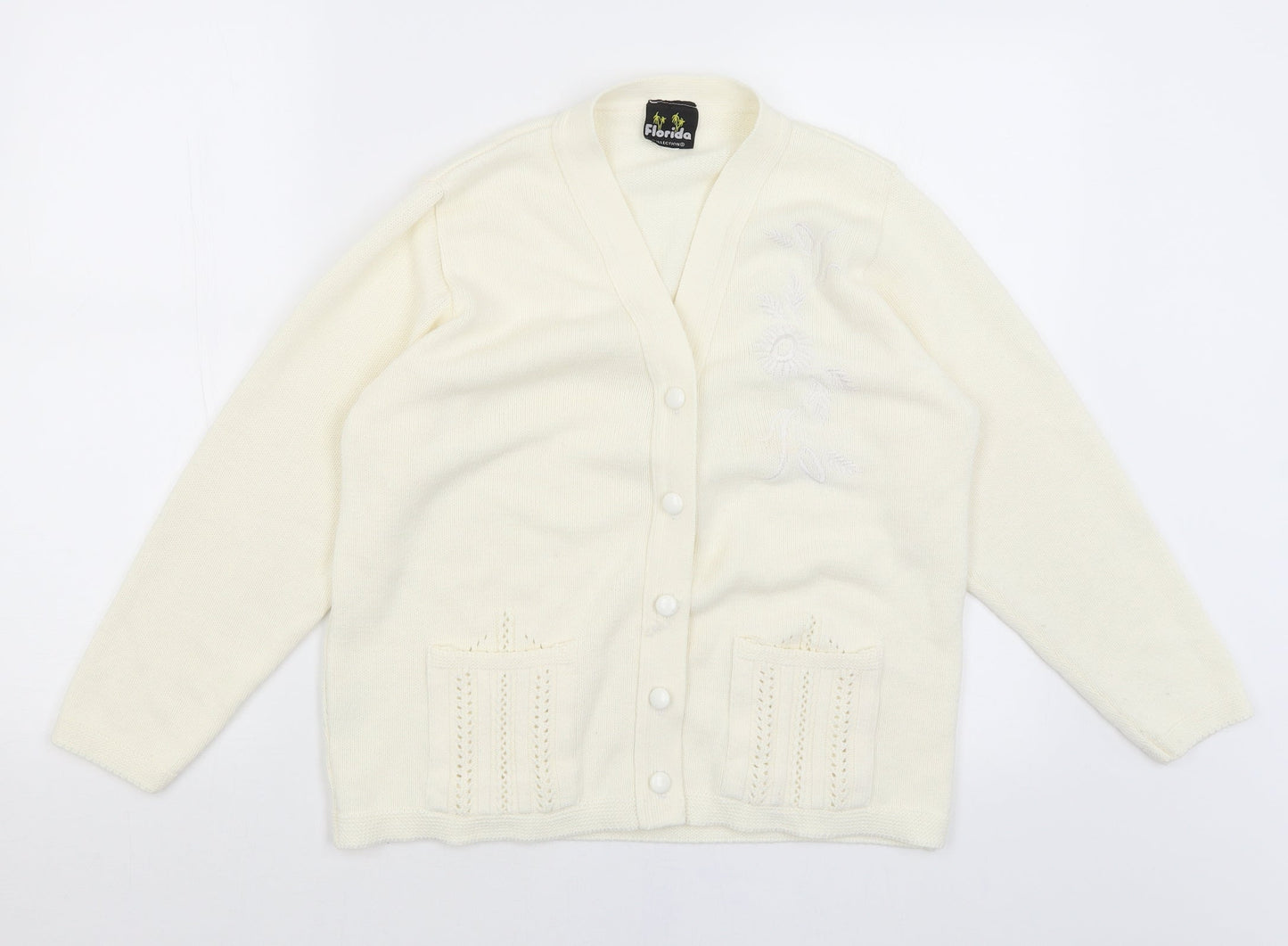 Florida Womens Ivory   Cardigan Jumper Size S