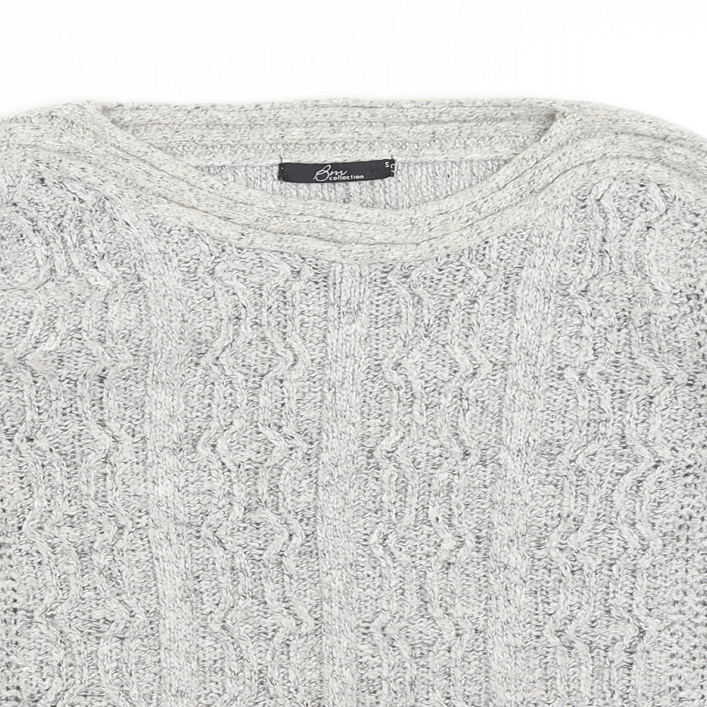 BM Collection Womens Grey   Pullover Jumper Size S