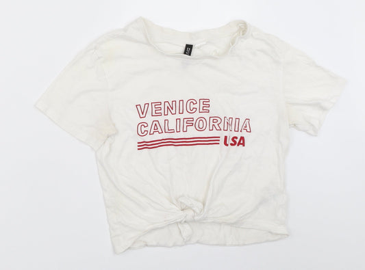 H&M Womens White   Basic T-Shirt Size XS
