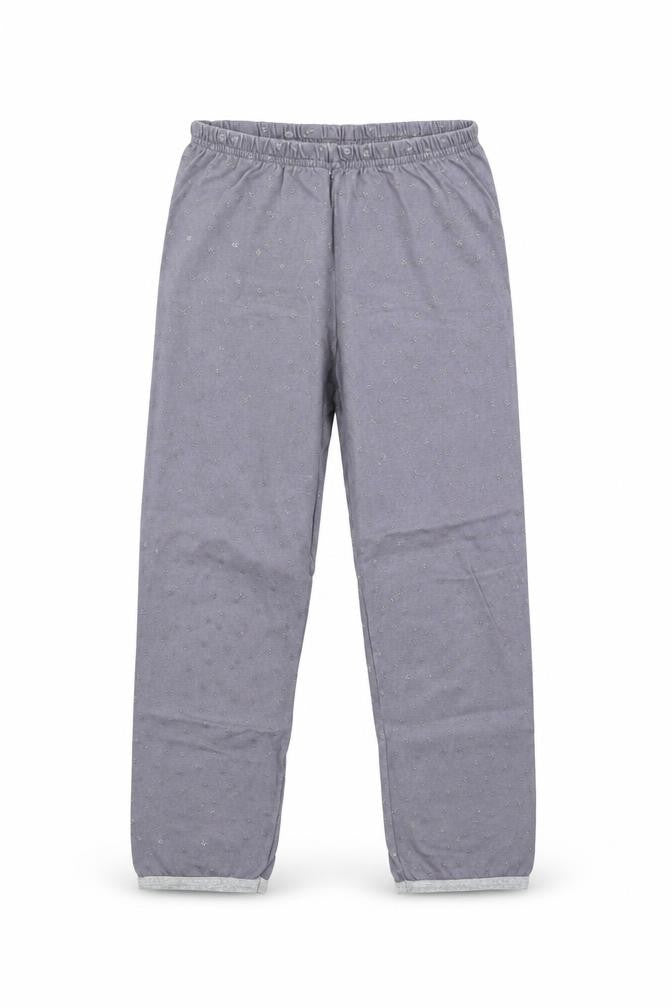 Preworn Girls Grey Solid Flannel  Pyjama Pants Size 6 Years  - Stars