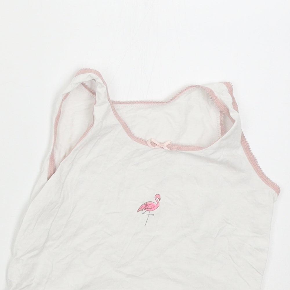 George Girls White   Basic Tank Size 4-5 Years  - Flamingo