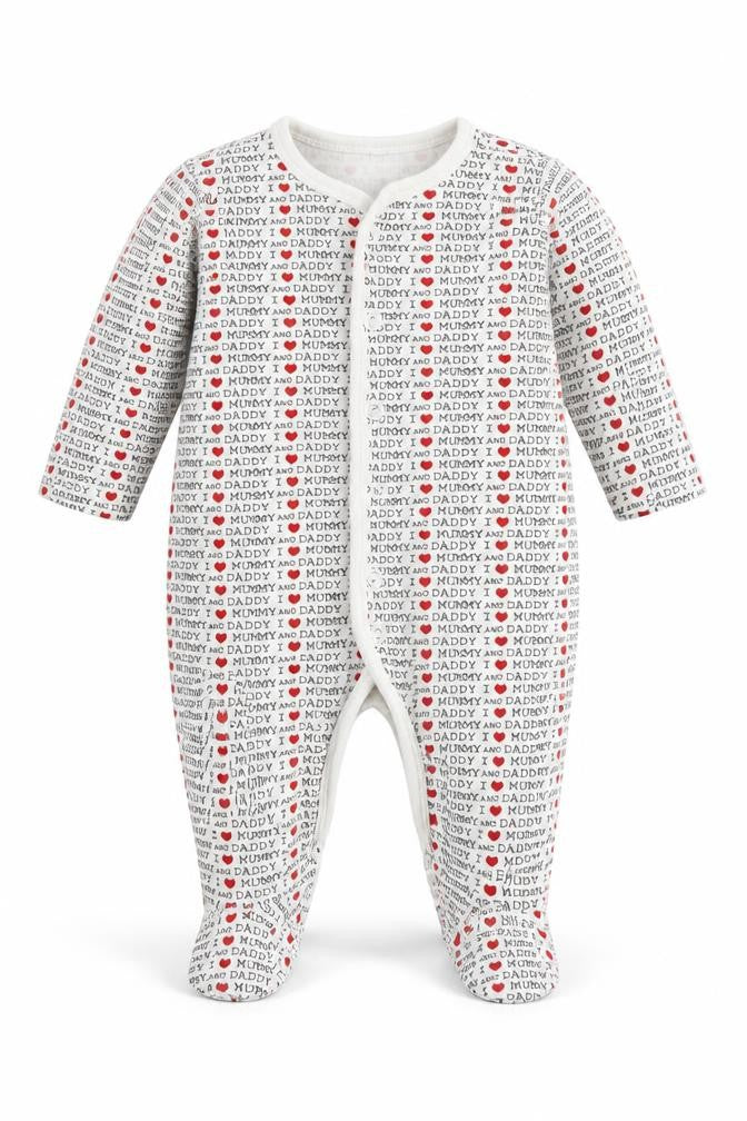 Mothercarew Baby White Geometric  Babygrow One-Piece Size 0-3 Months