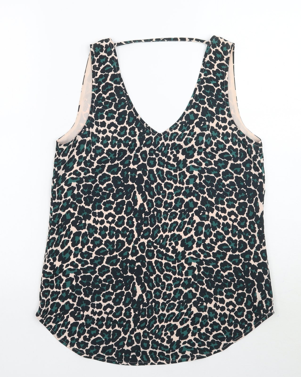 Oasis Womens Green Animal Print  Basic Tank Size 8
