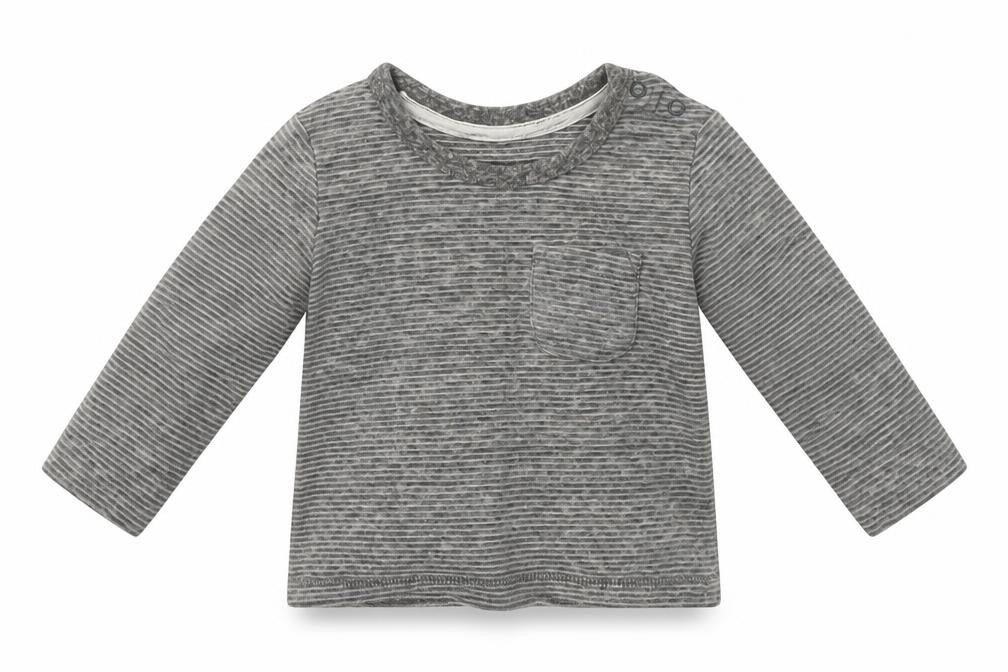 George Baby Grey Striped  Basic T-Shirt Size 0-3 Months